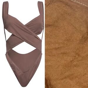 NWOT Reina Olga Suede effect exotica one‎ piece swimsuit M